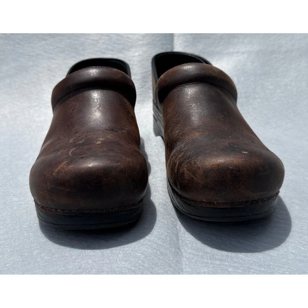 Dansko Professional Clogs Men 47 Brwn Antique Distressed Leather Nurse 208780202
